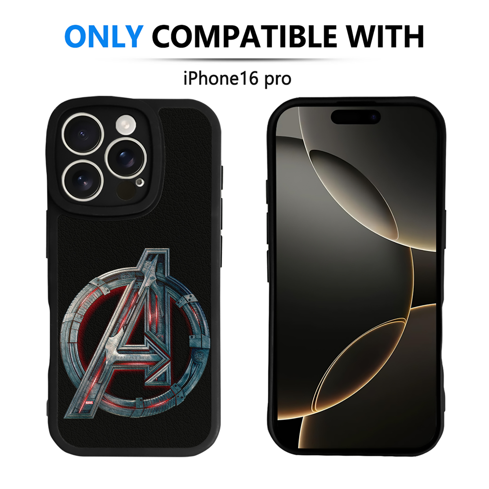 （画像用） アベンジャーズ The Avengers 【iPhone 16シリーズ対応】シリコンスマホケース（レザー調） 材質：シリコン